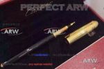 Perfect Replica AAA Pasha de Cartier Pen Black Barrel Gold Cap Rollerball Pen